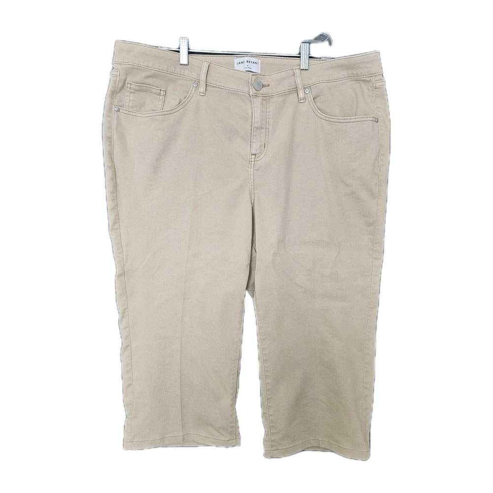 Lane Bryant Size 20 Jean MidRise Straight Crop Signature Tan